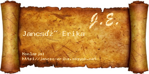Jancsó Erika névjegykártya