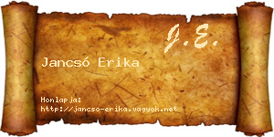Jancsó Erika névjegykártya