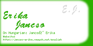 erika jancso business card